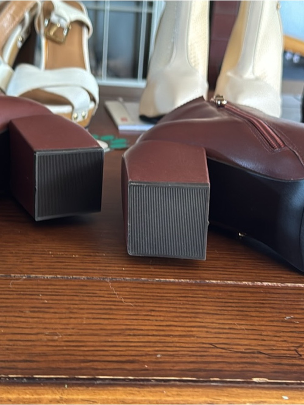 Women’s Chestnut Brown Ankle Boots with Gold Stud Detail - Picture 5 of 5